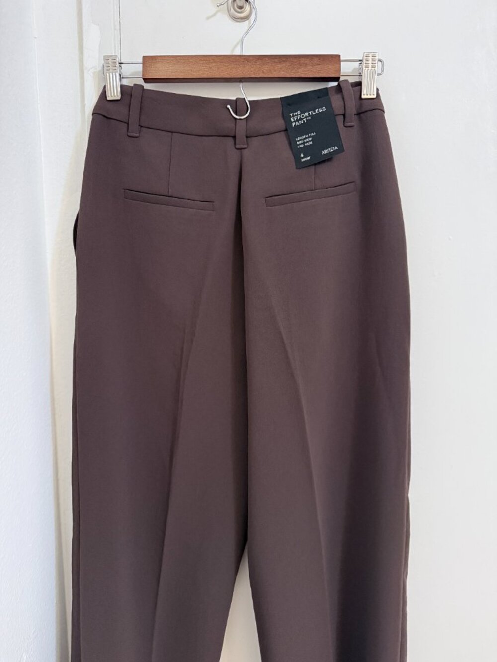 Aritzia WILFRED The Effortless Pant - Crepette | Rich Mocha Brown | Size 4 Short